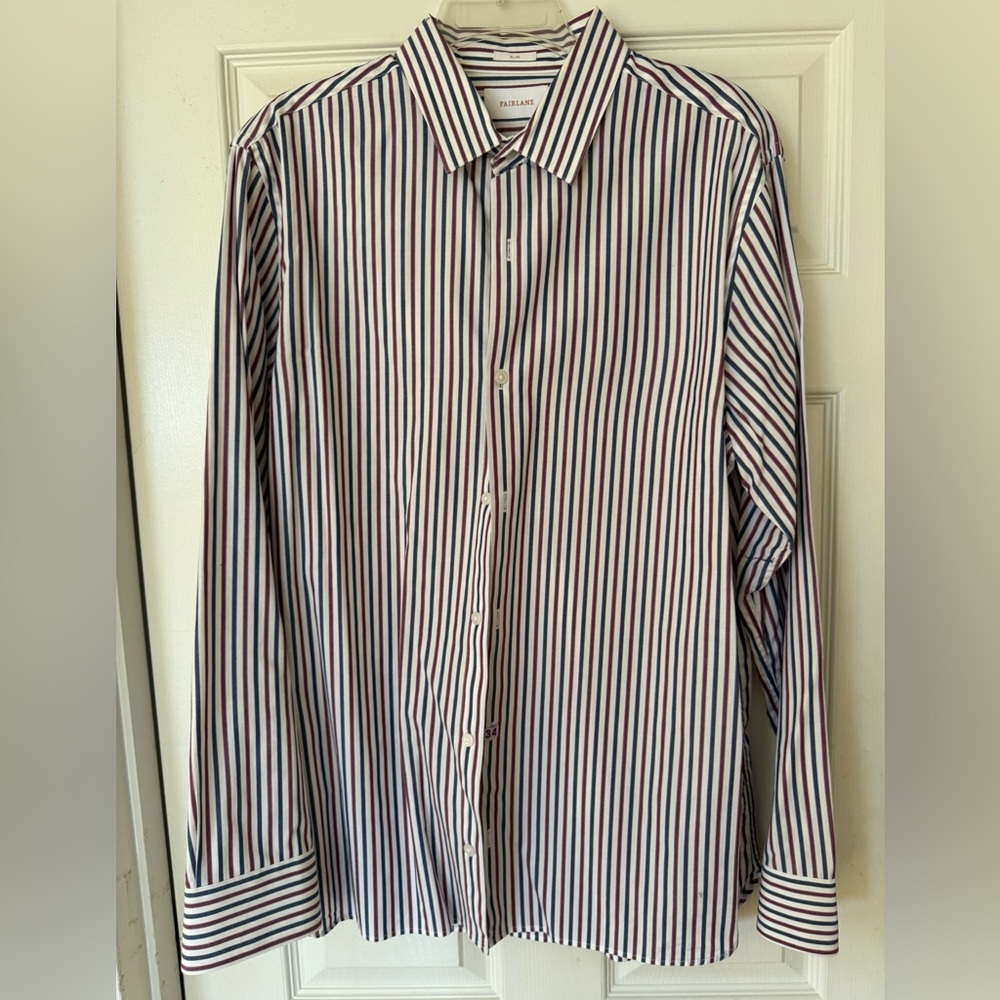 Fairlane slim fit long sleeve dress shirt - size xl
